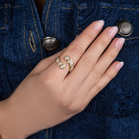 Ruchi New York - Santina Oval Diamond Bezel Wrap Ring in 18K Yellow Gold - Ruchi New York