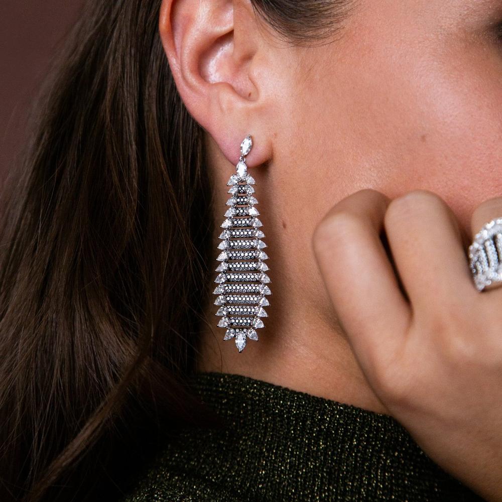 Ruchi New York - Savoy Diamond Earrings in 18K White Gold