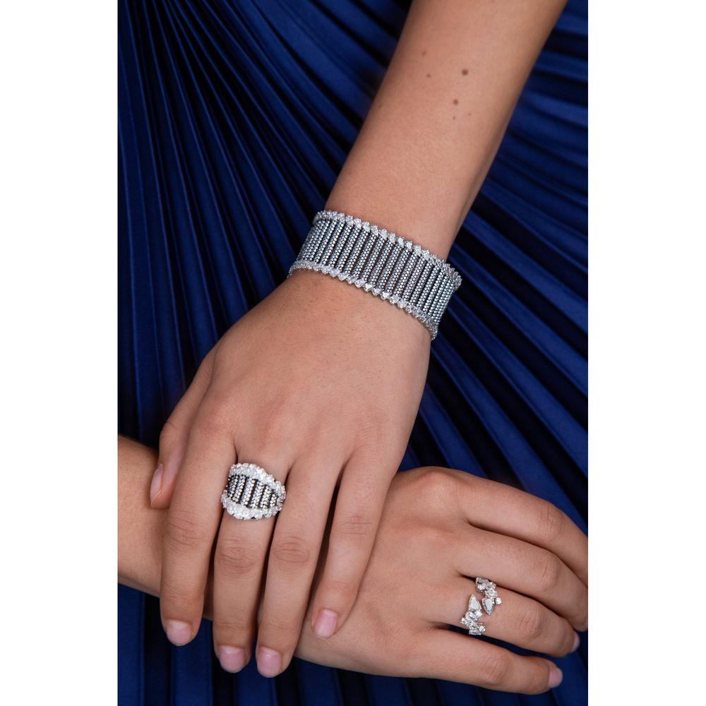 Ruchi New York - Savoy Diamond Statement Bracelet in 18K White Gold