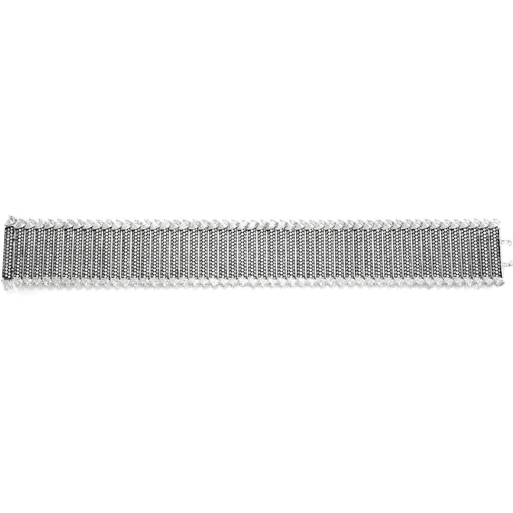 Ruchi New York - Savoy Diamond Statement Bracelet in 18K White Gold