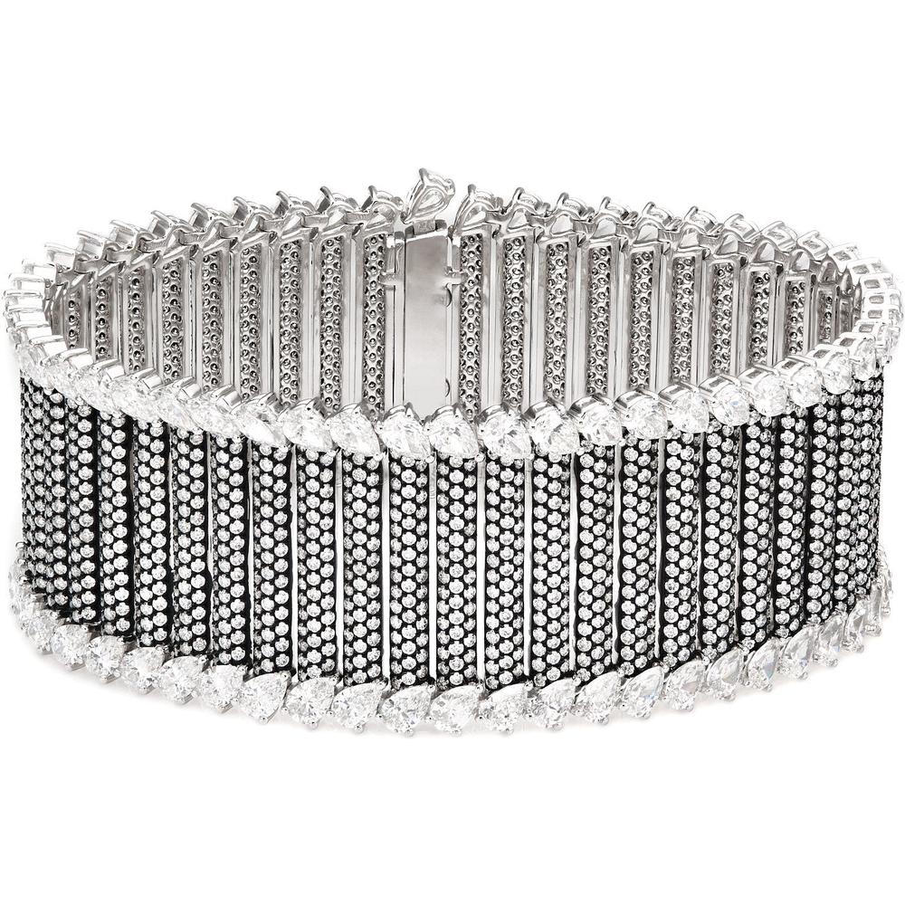 Ruchi New York - Savoy Diamond Statement Bracelet in 18K White Gold