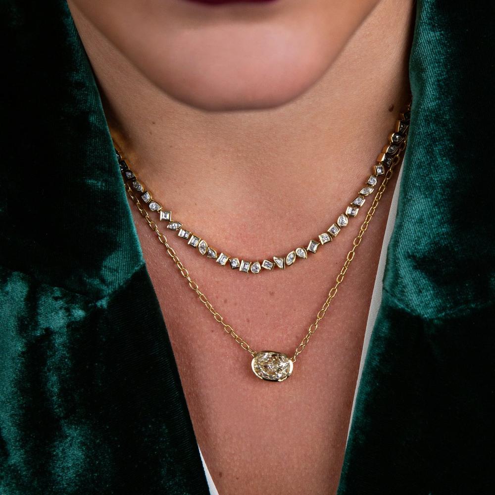 Ruchi New York - Scala Diamond Pendant Necklace in 18K Yellow Gold