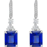 Ruchi New York - Selene Blue Sapphire and Diamond Earrings in 18K White Gold