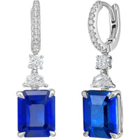 Ruchi New York - Selene Blue Sapphire and Diamond Earrings in 18K White Gold