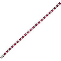 Ruchi New York - Serenata Ruby & Diamond Tennis Bracelet in 18K White Gold - Ruchi New York