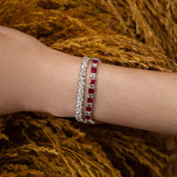 Ruchi New York - Serenata Ruby & Diamond Tennis Bracelet in 18K White Gold - Ruchi New York