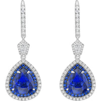 Ruchi New York - Silla Blue Sapphire Drop Earrings in 18K White Gold