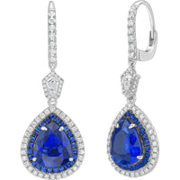 Ruchi New York - Silla Blue Sapphire Drop Earrings in 18K White Gold