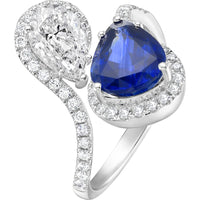 Ruchi New York - Silla Blue Sapphire Toi et Moi Ring in 18K White Gold