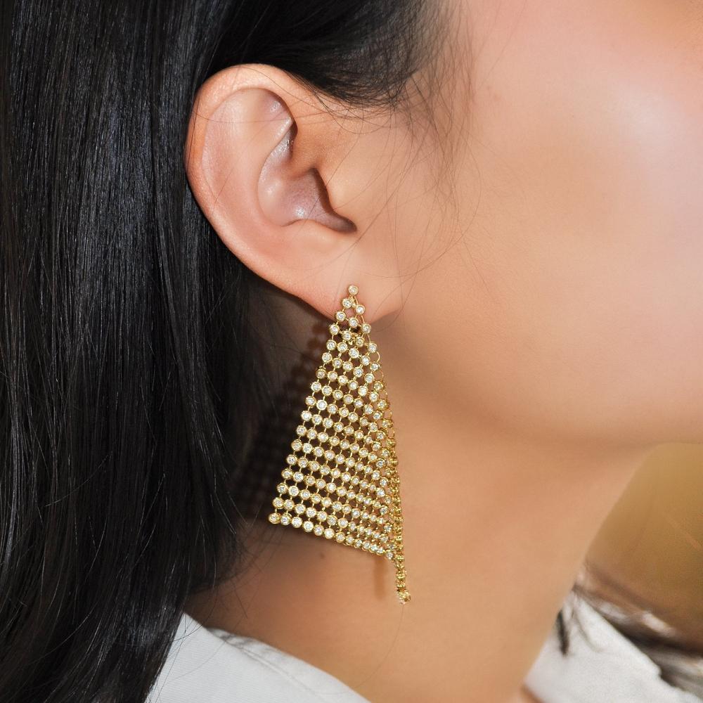Ruchi New York - Soie Diamond Earrings in 18K Yellow Gold