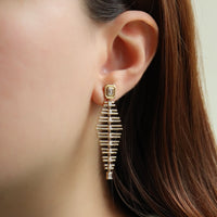 Ruchi New York - Solano Diamond Baguette Chandelier Earrings in 18K Yellow Gold - Ruchi New York