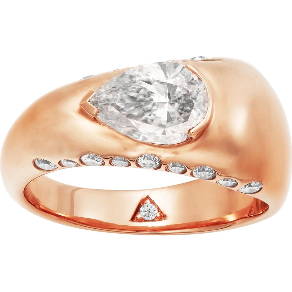Ruchi New York - Solano Diamond Statement Ring in 18K Rose Gold