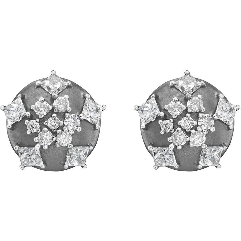 Ruchi New York - Solano Diamond Stud Earrings in 18K White Gold