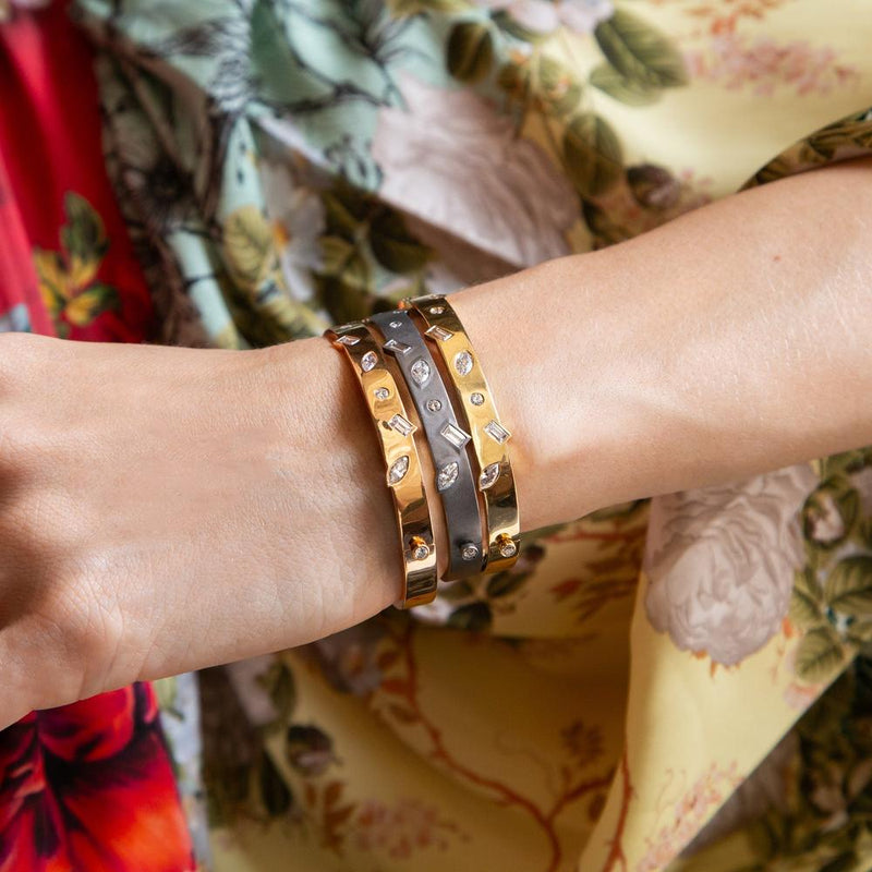 Ruchi New York - Solstice Mistral Diamond Bangle in 18K Yellow Gold ...
