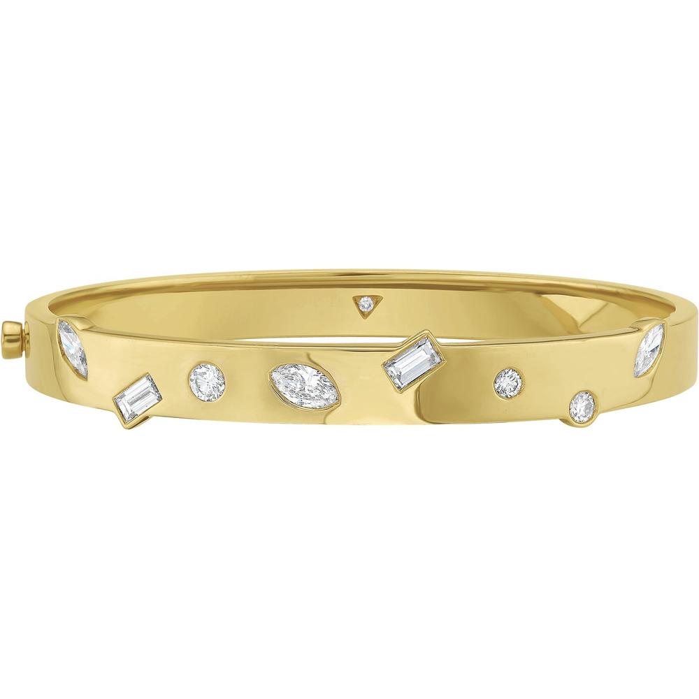 Ruchi New York - Solstice Mistral Diamond Bangle in 18K Yellow Gold