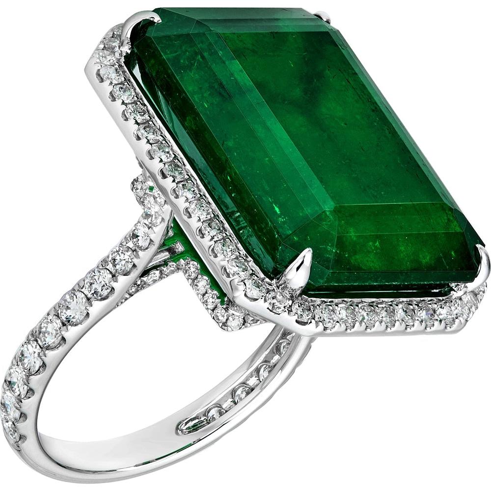 Ruchi New York - Sonata Emerald Cocktail Ring in 18K White Gold