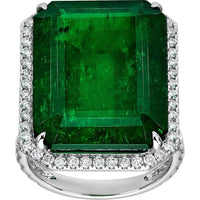 Ruchi New York - Sonata Emerald Cocktail Ring in 18K White Gold