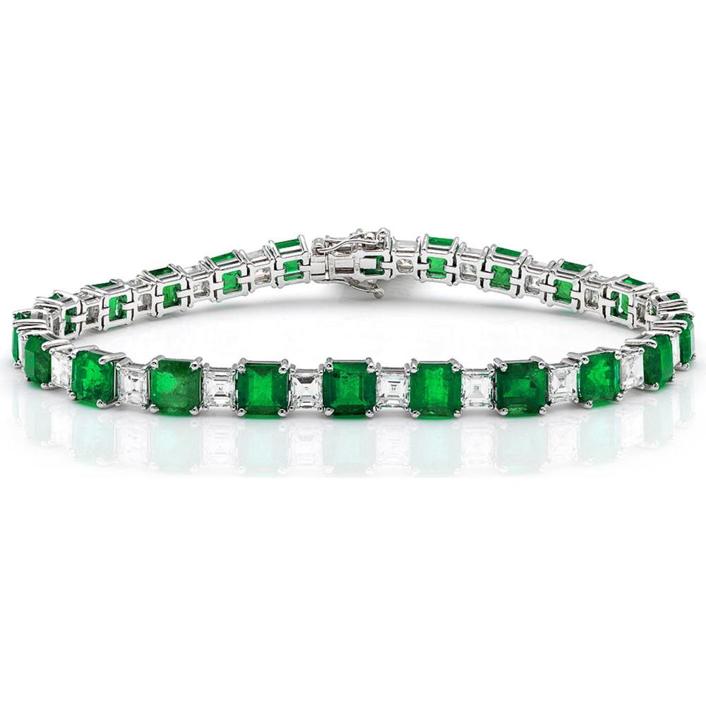 Ruchi New York - Sonata Emerald Line Bracelet in 18K White Gold