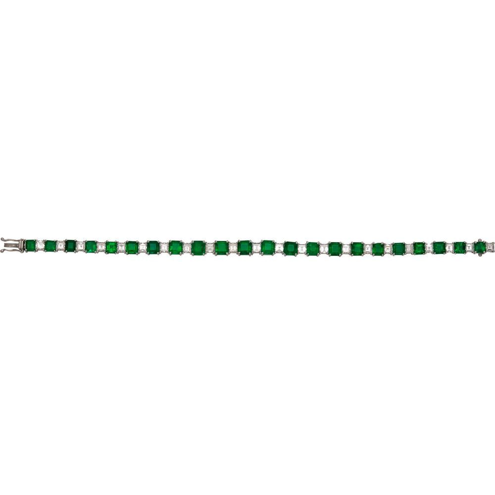 Ruchi New York - Sonata Emerald Line Bracelet in 18K White Gold