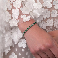 Ruchi New York - Sonata Emerald Line Bracelet in 18K White Gold