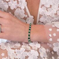 Ruchi New York - Sonata Emerald Line Bracelet in 18K White Gold