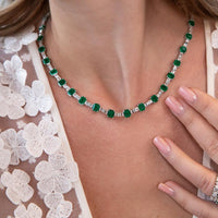 Ruchi New York - Sonata Emerald Necklace in 18K White Gold