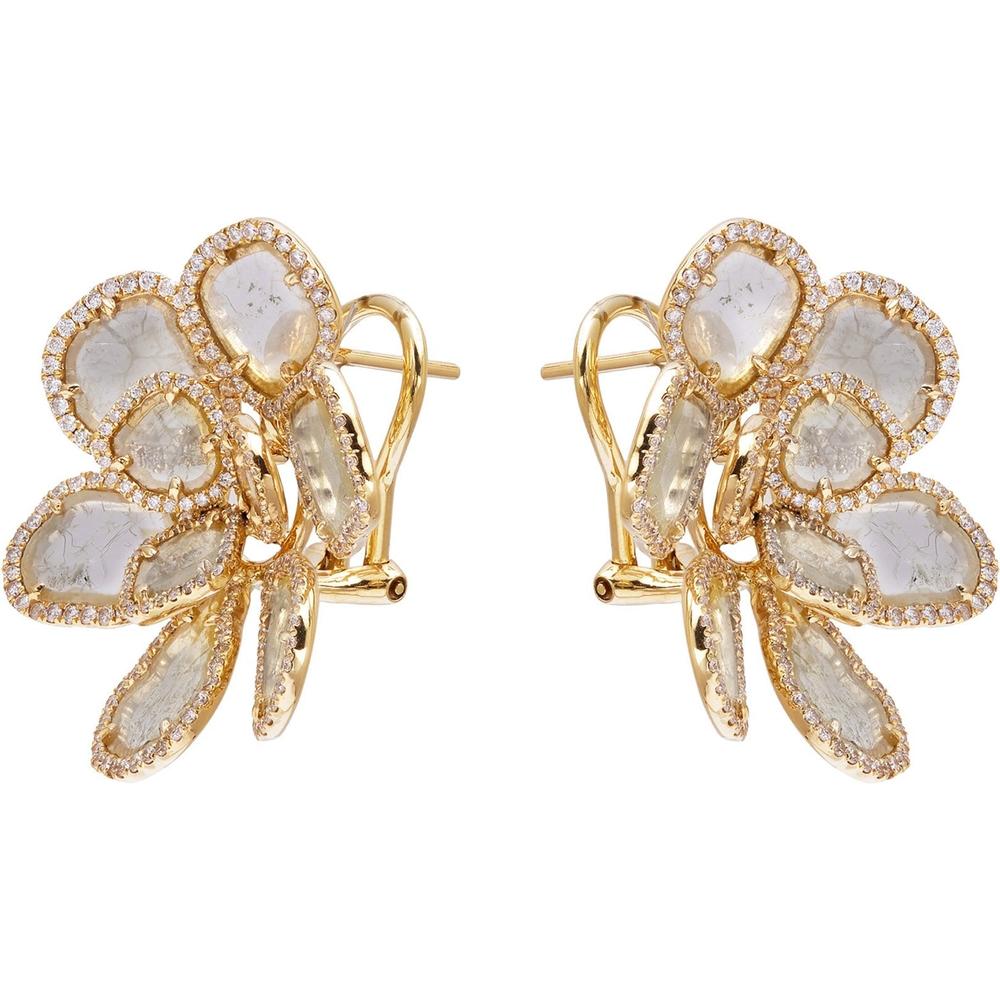 Ruchi New York - Sonora Full Bloom Diamond Stud Earrings in 18K Yellow Gold