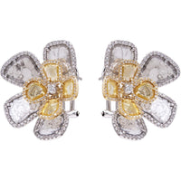 Ruchi New York - Sonora Half Moon Diamond Earrings in 18K White and Yellow Gold