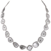 Ruchi New York - Sunslice Diamond Necklace in 18K White Gold