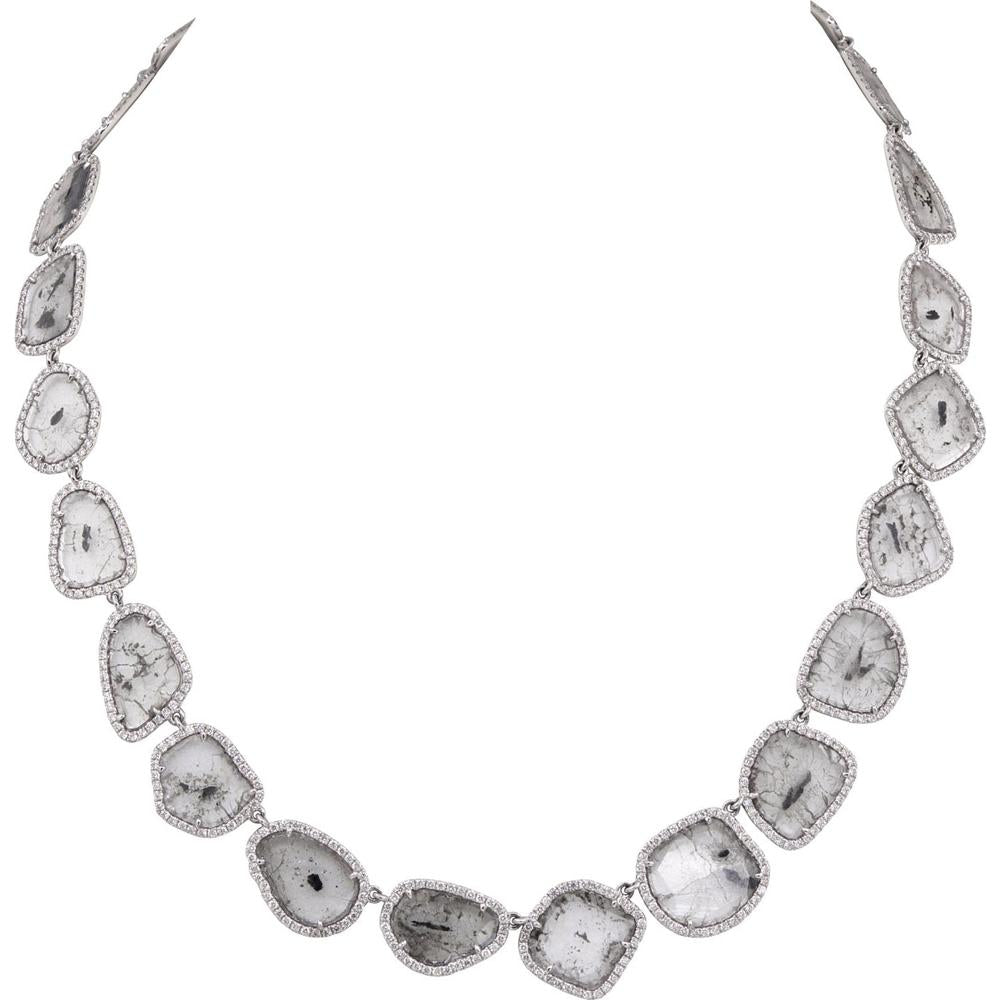 Ruchi New York - Sunslice Diamond Necklace in 18K White Gold