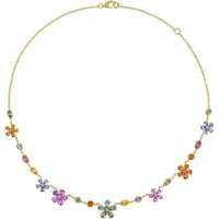 Ruchi New York - Superbloom Multi-Colored Sapphire Necklace in 18K Yellow Gold