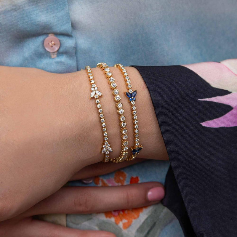 Ruchi New York - Thistle Diamond Yellow Gold Tennis Bracelet in 18K Yellow Gold