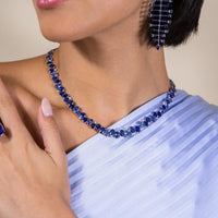 Ruchi New York - Tidal Blue Sapphire Necklace in 18K White Gold