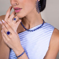 Ruchi New York - Tidal Blue Sapphire Necklace in 18K White Gold