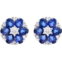 Ruchi New York - Tidal Blue Sapphire Stud Earrings in 18K White Gold