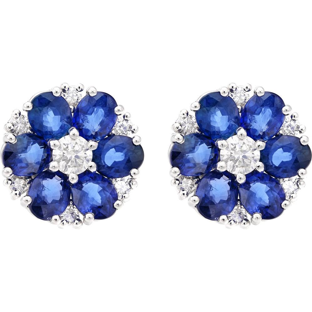 Ruchi New York - Tidal Blue Sapphire Stud Earrings in 18K White Gold