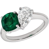 Ruchi New York - Toi Et Moi with Emerald Cocktail Ring in 18K White Gold