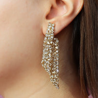 Ruchi New York - Tuberose 13.55 Carat Rose-Cut Diamond Front-Back Earrings in 18K Yellow Gold - Ruchi New York