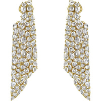 Ruchi New York - Tuberose 13.55 Carat Rose-Cut Diamond Front-Back Earrings in 18K Yellow Gold - Ruchi New York