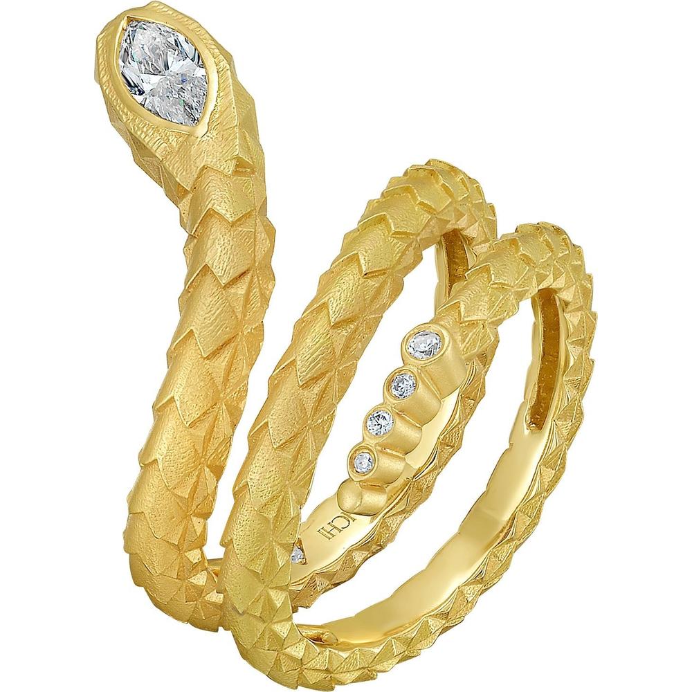 Ruchi New York - Vibora Diamond Wrap Ring in 18K Yellow Gold
