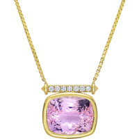 Ruchi New York - Viola 51.04 Carat Kunzite & Diamond Pendant Necklace in 18K Yellow Gold - Ruchi New York