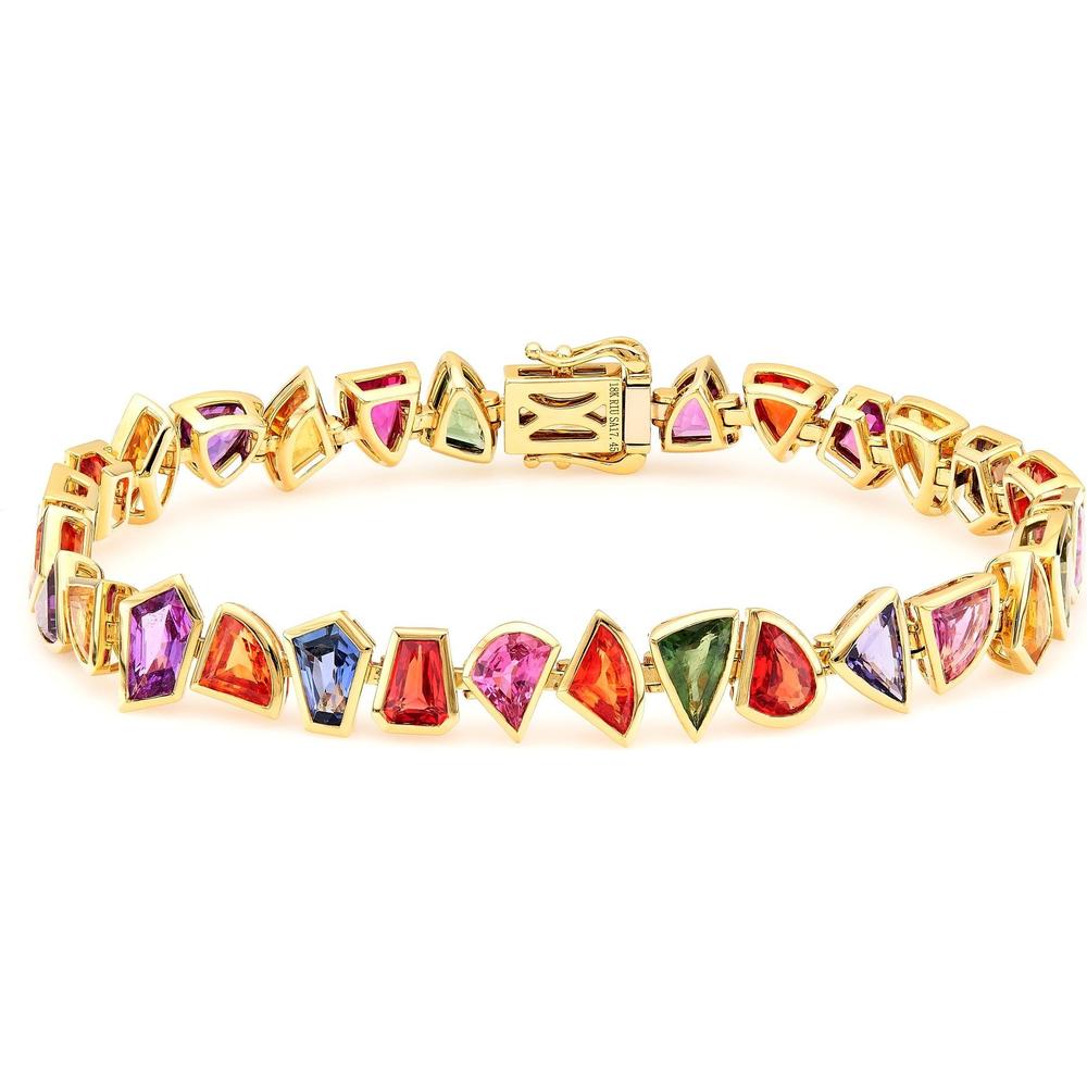Ruchi New York - Vitrina Multi-Colored Sapphire Bracelet in 18K Yellow Gold