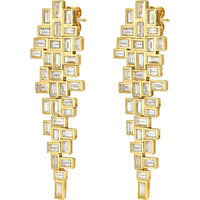 Ruchi New York - Waterfall Diamond Chandelier Earrings in 18K Yellow Gold