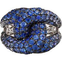 Ruchi New York - Wave Blue Sapphire Fashion Ring in 18K White Gold
