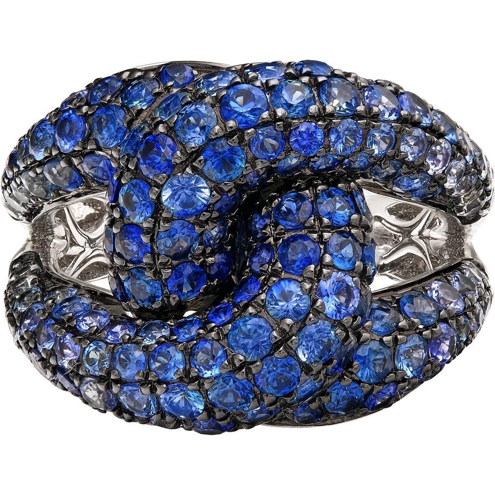 Ruchi New York - Wave Blue Sapphire Fashion Ring in 18K White Gold
