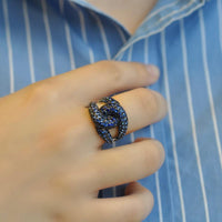 Ruchi New York - Wave Blue Sapphire Fashion Ring in 18K White Gold