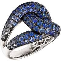 Ruchi New York - Wave Blue Sapphire Fashion Ring in 18K White Gold