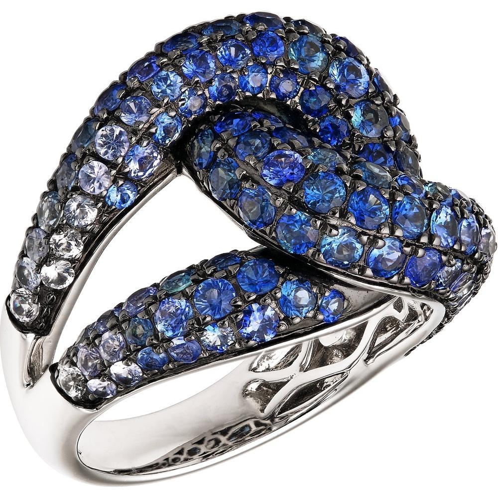 Ruchi New York - Wave Blue Sapphire Fashion Ring in 18K White Gold