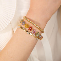 Ruchi New York - Wildflower Multi-Colored Sapphire Bracelet in 18K Yellow Gold