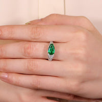 Ruchi New York - Xenia Emerald Ring in 18K White Gold